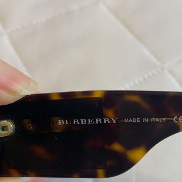 Burberry Designer Tortoise Sunglasses with Gold Accents